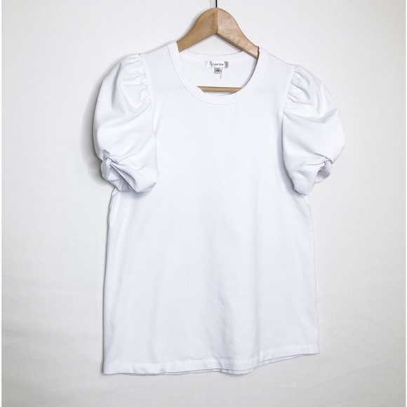 Tyler Boe White round neck, puff sleeve top - Picture 9 of 9